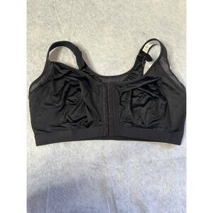 DELIMIRA Full Coverage Firm Support‎ Front Closure Bra Black 44G Comfort